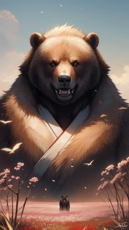 a beautiful portrait of a japanese bear by Greg Rutkowski and Raymond Swanland, Trending on Artstation, ultra realistic digital seed-1438965655_time-20230601004205.png